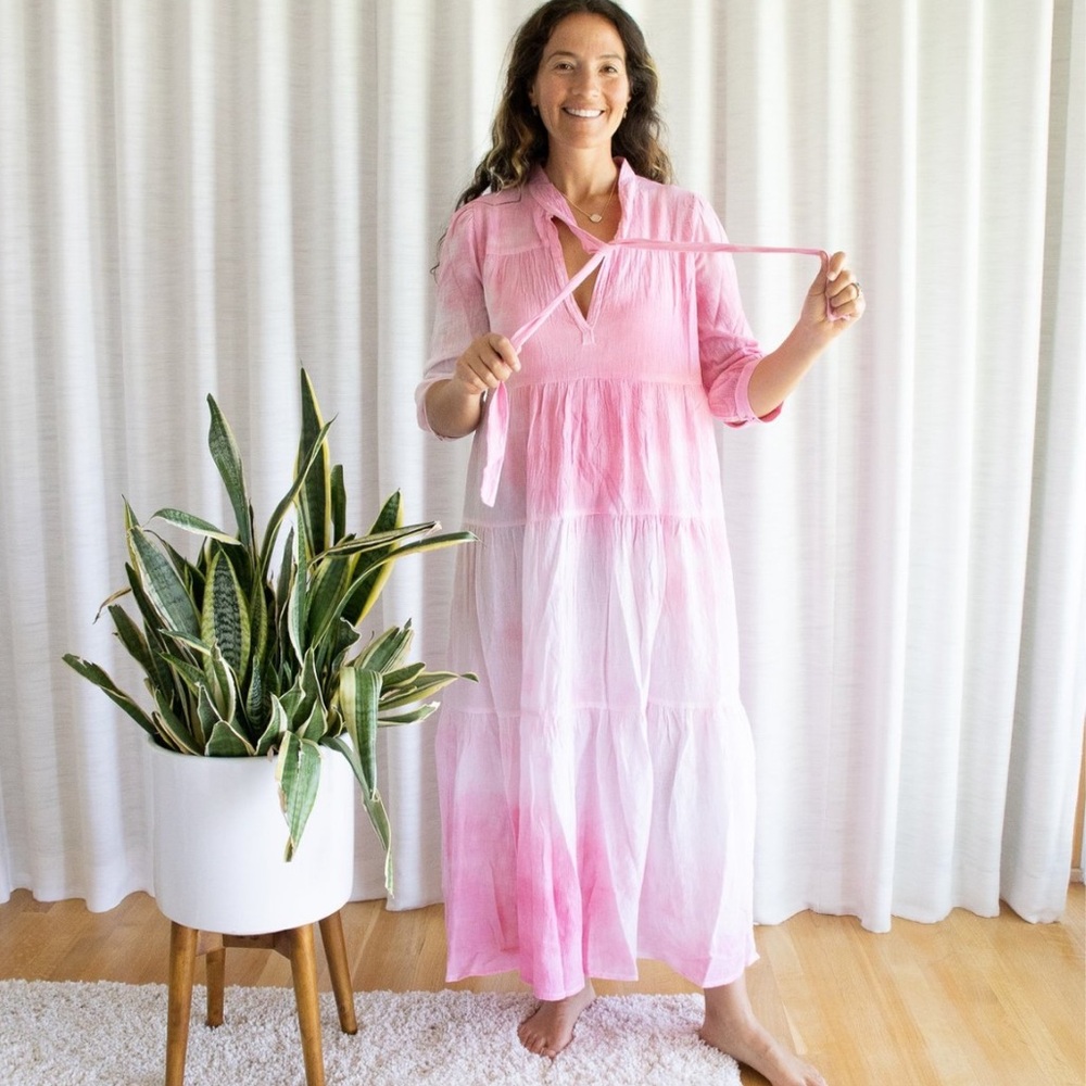 Honorine Giselle Tiered Crinkle Tie Dye Dress